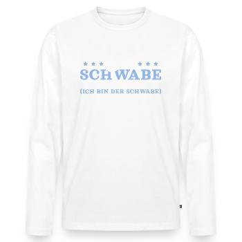 Der Schwabe hat immer Recht Schwäbisch - Männer Premium Bio Langarmshirt - Weiß - Vorne - Nico (187cm)