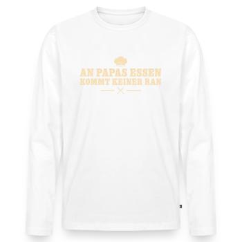 An Papas Essen kommt keiner ran - Männer Premium Bio Langarmshirt - Weiß - Vorne - Nico (187cm)