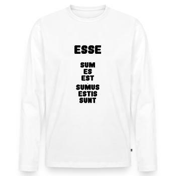 Latein Verb sein - Männer Premium Bio Langarmshirt - Weiß - Vorne - Nico (187cm)