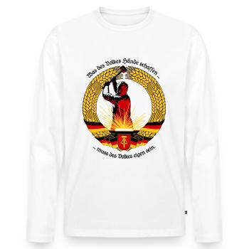 Was des Volkes Hände schaffen ... - Männer Premium Bio Langarmshirt - Weiß - Vorne - Nico (187cm)