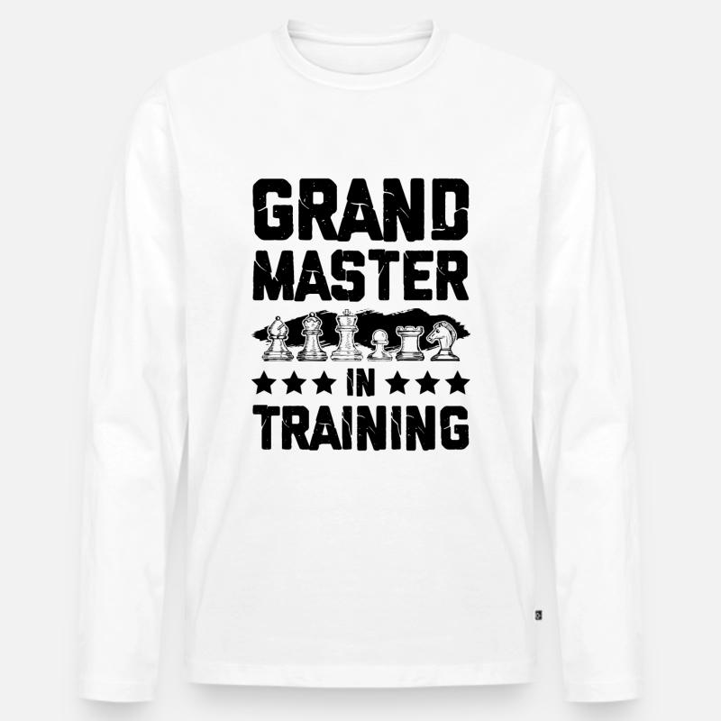 schach training master - Männer Premium Bio Langarmshirt - Weiß