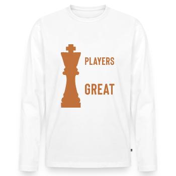 Spiel Schach Spieler - Männer Premium Bio Langarmshirt - Weiß - Vorne - Nico (187cm)