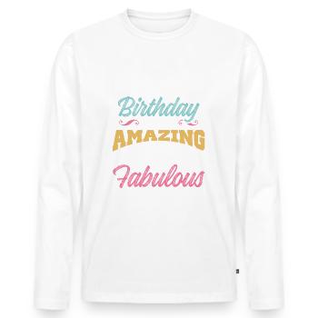 geburtstag feiern - Männer Premium Bio Langarmshirt - Weiß - Vorne - Nico (187cm)