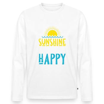 soleil soleil happy - T-shirt manches longues Premium bio Homme - blanc - Devant - Nico (187cm)
