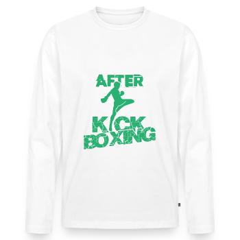 kickboxing sport - T-shirt manches longues Premium bio Homme - blanc - Devant - Nico (187cm)