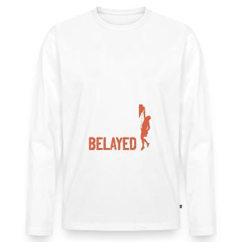climbing rock climbing - Men's Premium Organic Long Sleeve Shirt - white - Front - Nico (187cm)