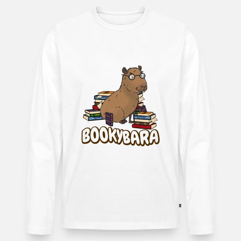 Capybara Bücher Lesen - Männer Premium Bio Langarmshirt - undefined