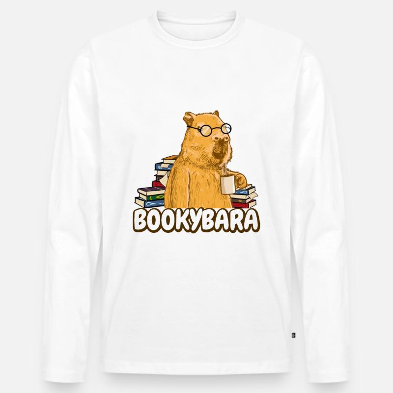 Capybara Bücher Lesen - Männer Premium Bio Langarmshirt - undefined