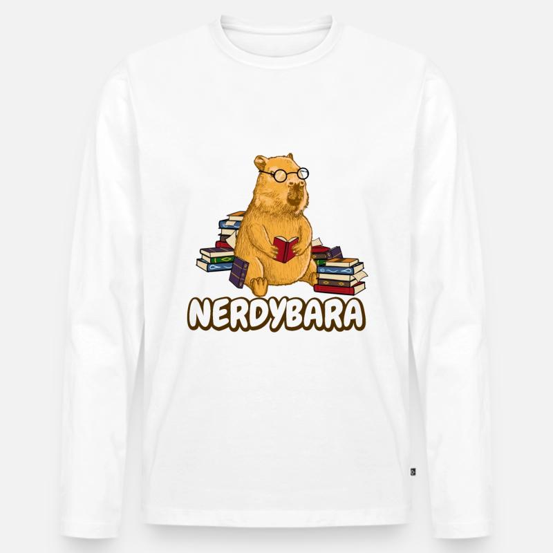 Nerdybara Capybara - Männer Premium Bio Langarmshirt - undefined