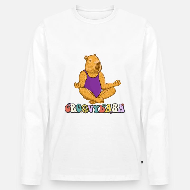Groovybara Capybara - Männer Premium Bio Langarmshirt - undefined