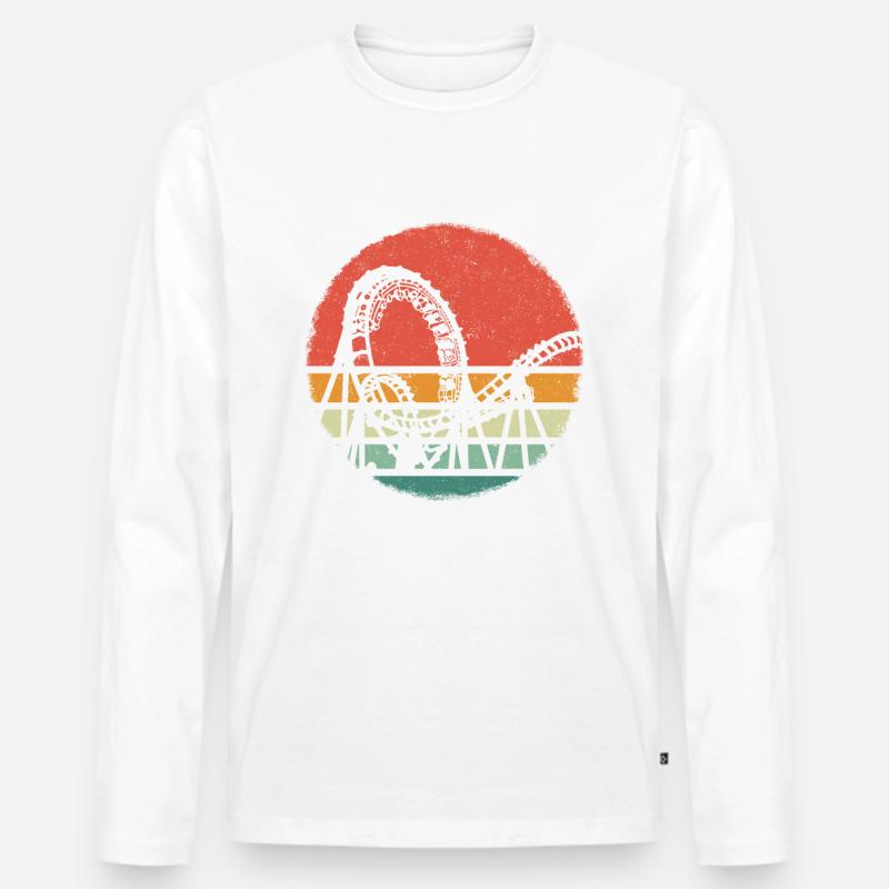 Achterbahn Freizeitpark Roller Coaster - Männer Premium Bio Langarmshirt - Weiß