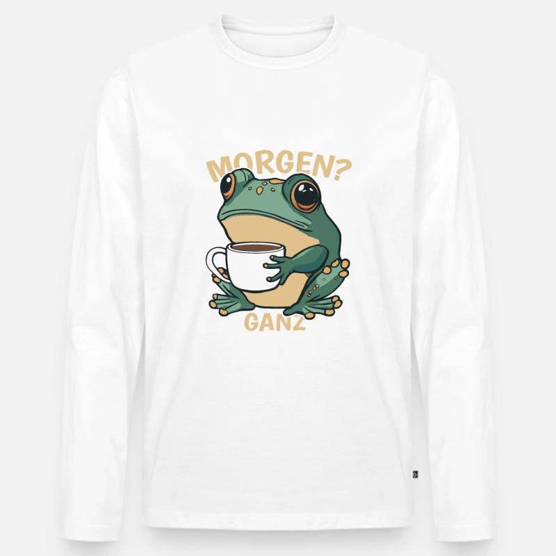 Frosch Grasfrosch Wasserfrosch Kröte - Männer Premium Bio Langarmshirt - Weiß
