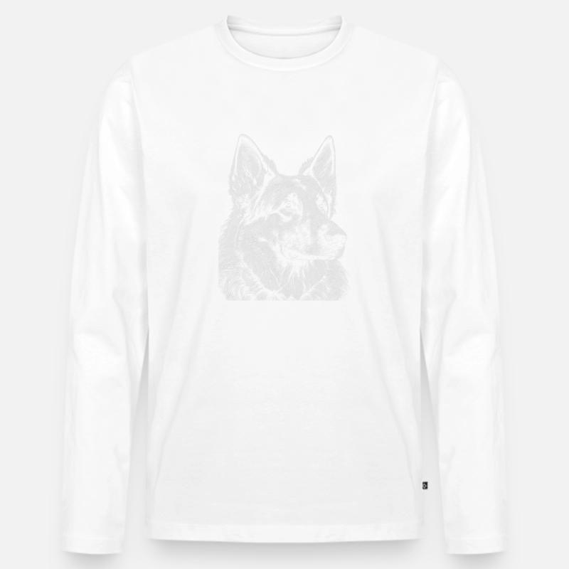 Malinois Hund - Männer Premium Bio Langarmshirt - Weiß