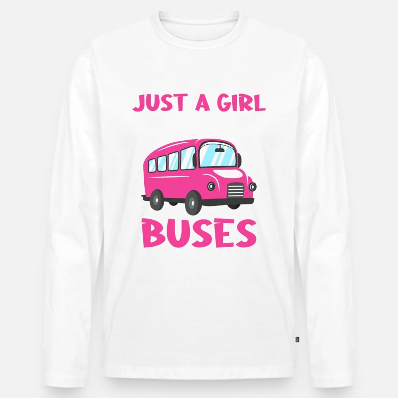 Bus Busfahrer Schulbus - Männer Premium Bio Langarmshirt - Weiß