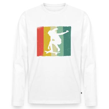 Skateboarding Skater Skateboard Skateboarder - Men's Premium Organic Long Sleeve Shirt - white - Front - Nico (187cm)