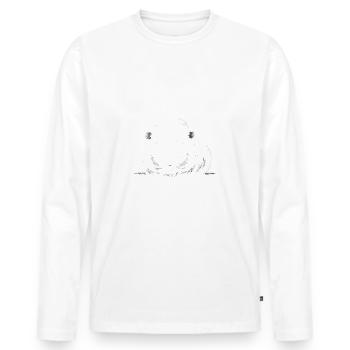 Meerschweinchen - Männer Premium Bio Langarmshirt - Weiß - Vorne - Nico (187cm)