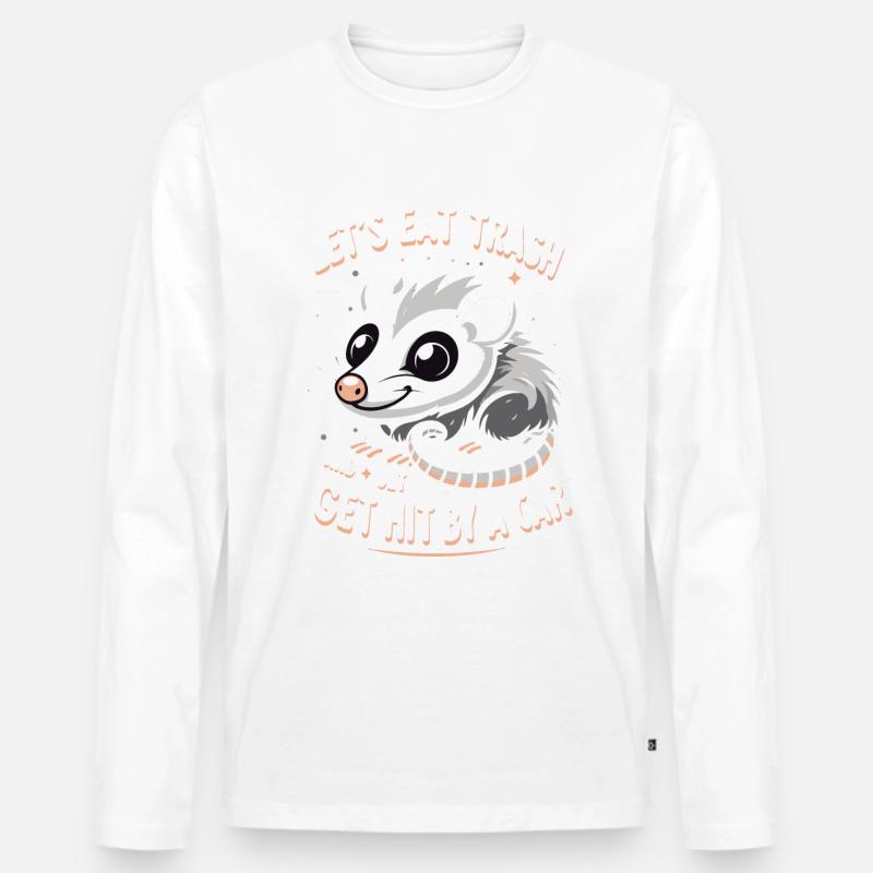 Opossum Possum Tier - Männer Premium Bio Langarmshirt - Weiß