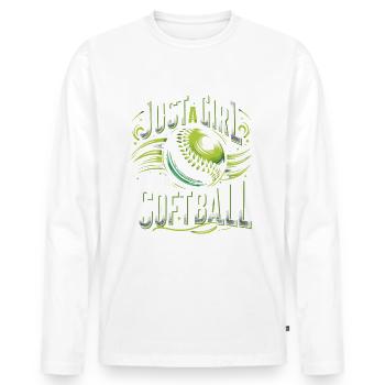Softball Sports Softball Players - Men's Premium Organic Long Sleeve Shirt - white - Front - Nico (187cm)