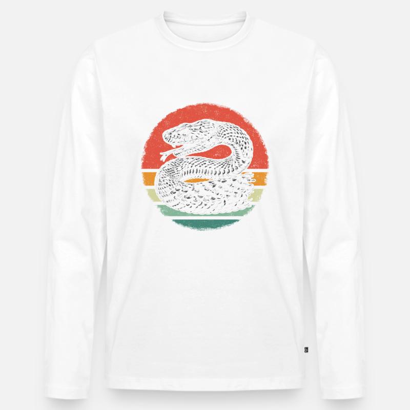 Schlange Schlangen Tier - Männer Premium Bio Langarmshirt - Weiß