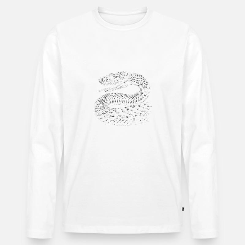 Schlange Schlangen Tier - Männer Premium Bio Langarmshirt - Weiß