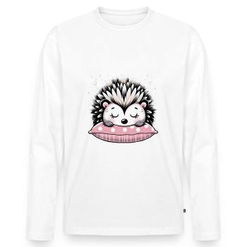Hedgehog, White-bellied Hedgehog, Animal, Stinger, Hedgehog - Men's Premium Organic Long Sleeve Shirt - white - Front - Nico (187cm)