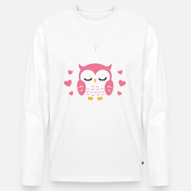 Nachteule Eule Eulen Vogel - Männer Premium Bio Langarmshirt - Weiß