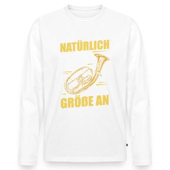 Tenor Horn Tenor Hornist Horn Instrument - Men's Premium Organic Long Sleeve Shirt - white - Front - Nico (187cm)