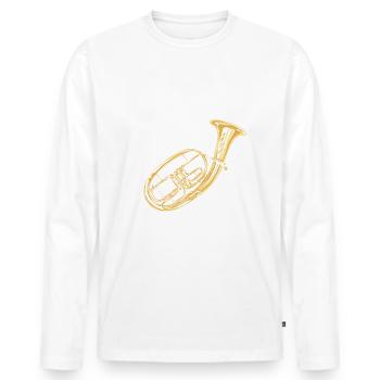 Tenor Horn Tenor Hornist Horn Instrument - Men's Premium Organic Long Sleeve Shirt - white - Front - Nico (187cm)
