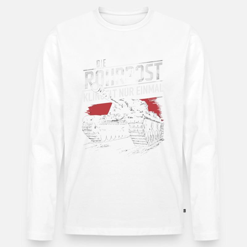Panzer Kampfpanzer Panzerkampfwagen Panzerfahrer - Männer Premium Bio Langarmshirt - Weiß