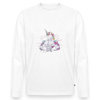 Unicorn Unicorns Mythical Creatures Mystical - Men's Premium Organic Long Sleeve Shirt - white - Front - Nico (187cm)