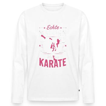 Karate Kampfsport Kämpfer Karate - Männer Premium Bio Langarmshirt - Weiß - Vorne - Nico (187cm)