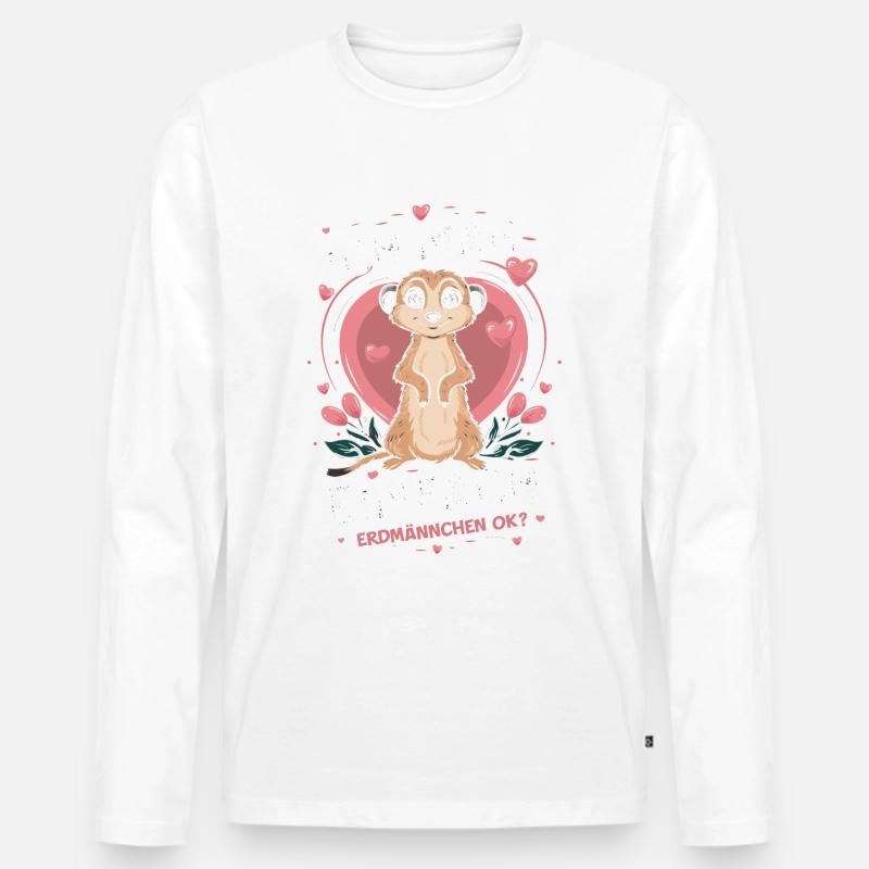 Erdmännchen Scharrtier Tier - Männer Premium Bio Langarmshirt - Weiß