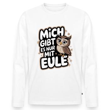 Night Owl Owl Owl Bird - Men's Premium Organic Long Sleeve Shirt - white - Front - Nico (187cm)