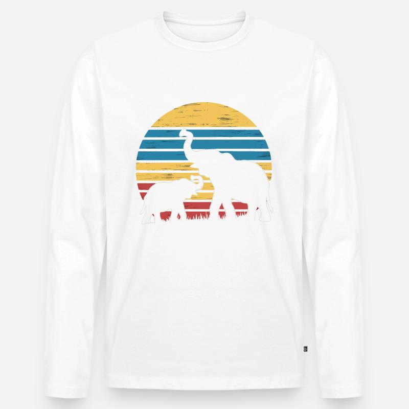 Elefant Tier Elefanten Zoo - Männer Premium Bio Langarmshirt - Weiß