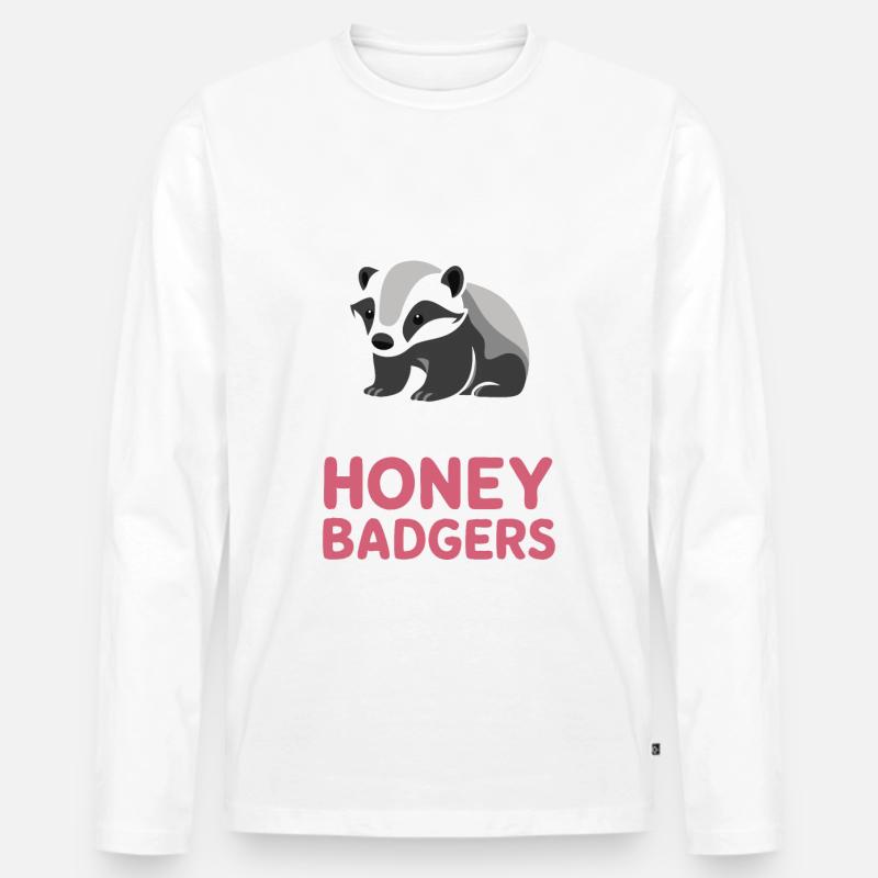 Dachs Honigdachs Tier - Männer Premium Bio Langarmshirt - Weiß