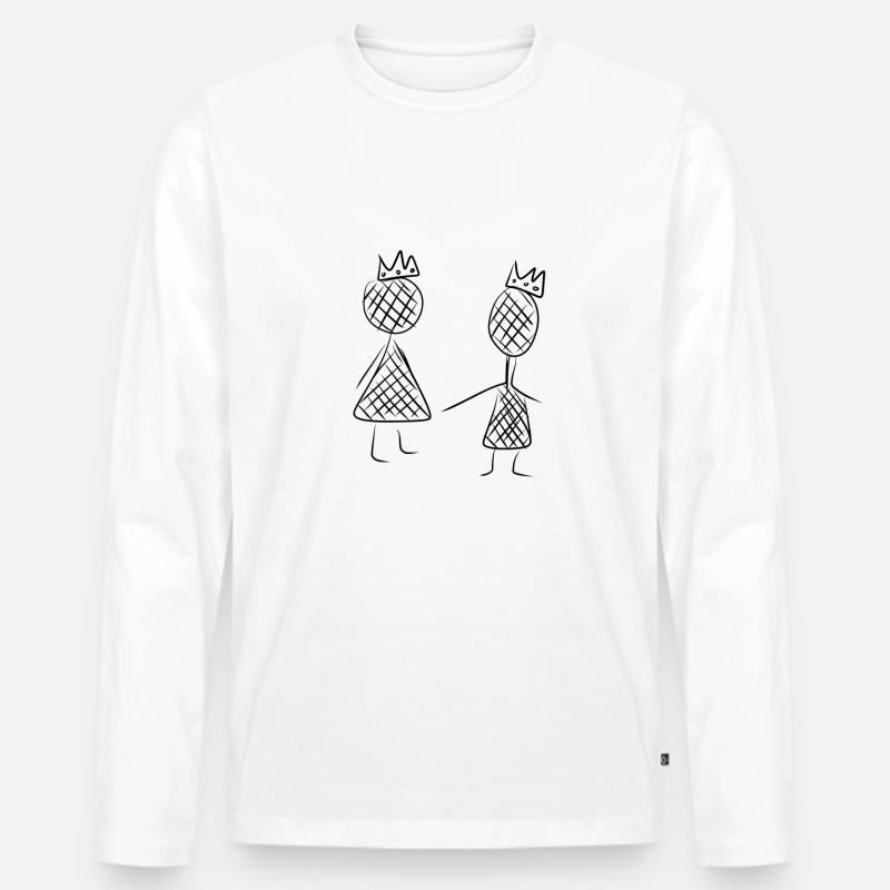 Beste Freunde - Männer Premium Bio Langarmshirt - Weiß