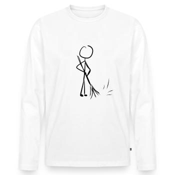 Cleaning Cleaner - Men's Premium Organic Long Sleeve Shirt - white - Front - Nico (187cm)