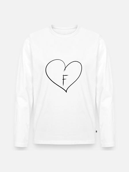 Heart Letter - Men's Premium Organic Long Sleeve Shirt - white