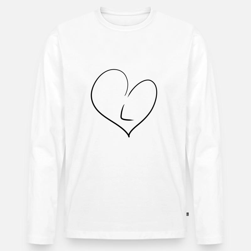 Herz Buchstabe - Männer Premium Bio Langarmshirt - Weiß