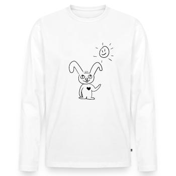 Good morning - Men's Premium Organic Long Sleeve Shirt - white - Front - Nico (187cm)
