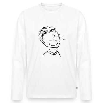 Scream scream - Men's Premium Organic Long Sleeve Shirt - white - Front - Nico (187cm)