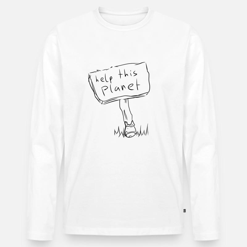 klimawandel klima - Männer Premium Bio Langarmshirt - Weiß