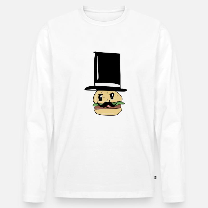 Burger Bürger - Männer Premium Bio Langarmshirt - Weiß