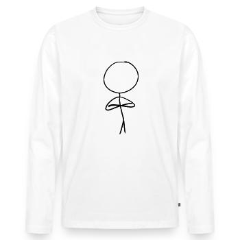 insulte la colère - T-shirt manches longues Premium bio Homme - blanc - Devant - Nico (187cm)