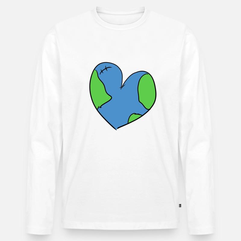 klimawandel herz klimaschutz klima erde - Männer Premium Bio Langarmshirt - Weiß