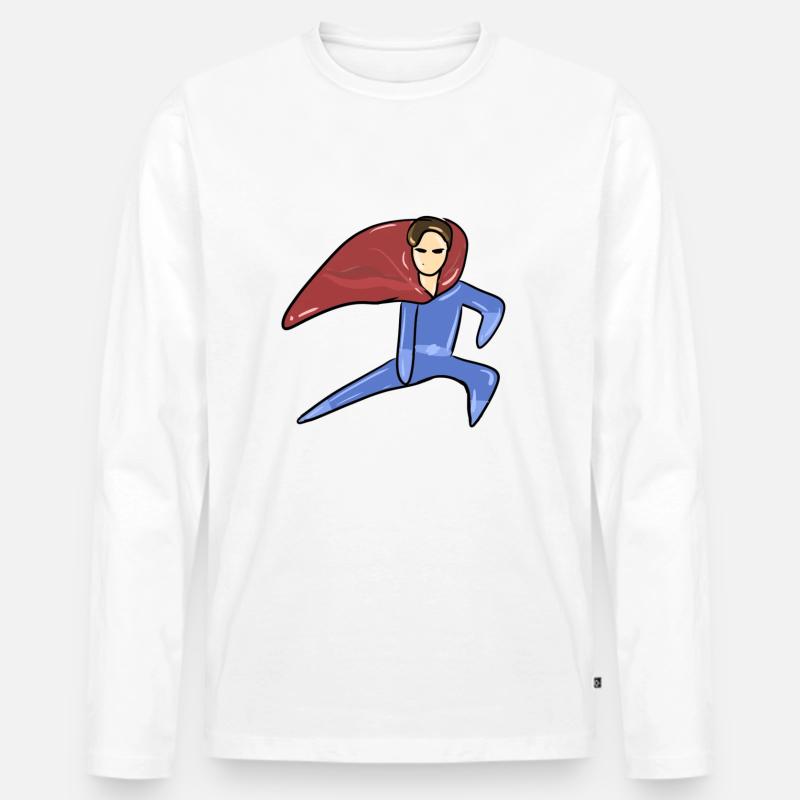 held superheld mann retter symbol - Männer Premium Bio Langarmshirt - Weiß