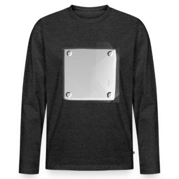 surface métallique clou forme carré carrée - T-shirt manches longues Premium bio Homme - anthracite chiné - Devant - Nico (187cm)