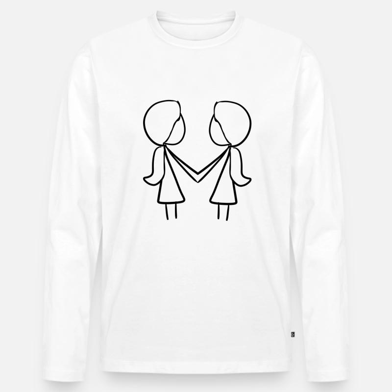 beste Freunde Freundschaft mädchen - Männer Premium Bio Langarmshirt - Weiß