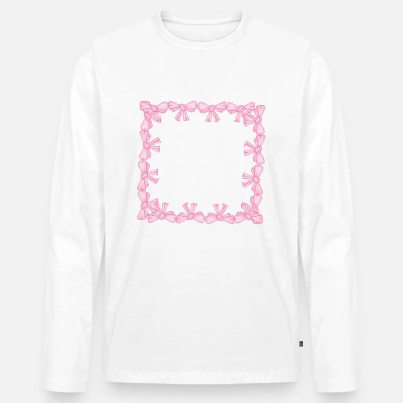 frame square square loop pink - Men's Premium Organic Long Sleeve Shirt - white