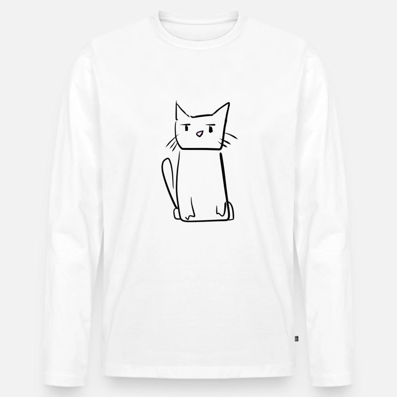 cartoon katze tier süß - Männer Premium Bio Langarmshirt - Weiß